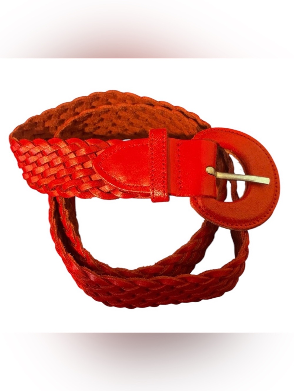 Vintage Capezio Red Braided Leather Belt;Size:M/L - Picture 1 of 10